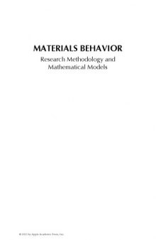 Materials Behavior : Research Methodology and Mathematical Models