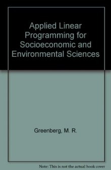 Applied Linear Programming. For the Socioeconomic and Environmental Sciences