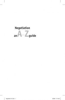 Negotiation : an A-Z Guide