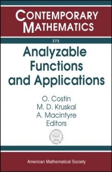 Analyzable Functions And Applications: International Workshop On Analyzable Functions And Applications, June 17-21, 2002, International Centre For ... Scotland