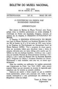 A Construção da Pessoa nas Sociedades Indígenas (Simpósio 'A Pesquisa Etnológica no Brasil')  issue 32