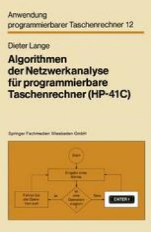 Algorithmen der Netzwerkanalyse für programmierbare Taschenrechner (HP-41C)