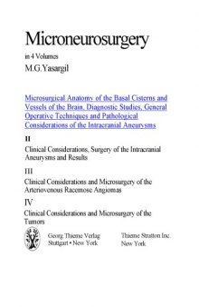 Microneurosurgery I (volume. 1)