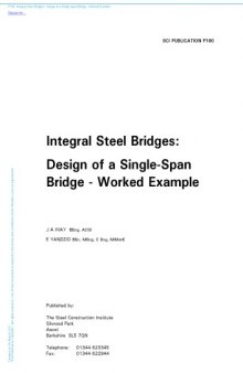 Worked Example for Design of a Single Span Integral Bridge