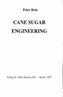 Cane sugar engineering
