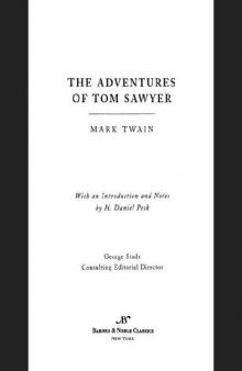 Adventures of Tom Sawyer (Barnes & Noble Classics Series)   