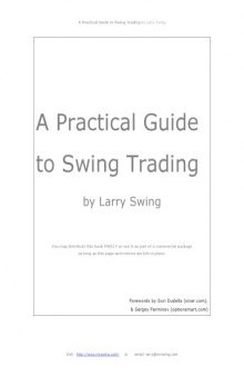 A Practical Guide to Swing Trading   eBook  **Making Money in Stocks**