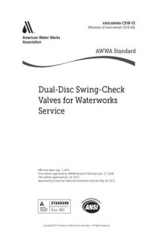 AWWA C518-13 Dual-Disc Swing-Check Valves for Waterworks Service