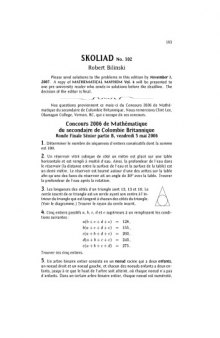 Crux Mathematicorum with Mathematical Mayhem - Volume 33 Number 4 (2007) 
