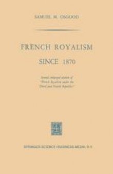 French Royalism Since 1870