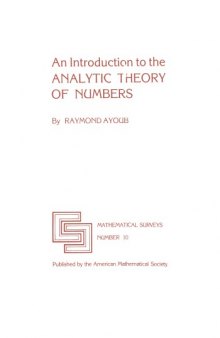 An introduction to the analytic theory of numbers
