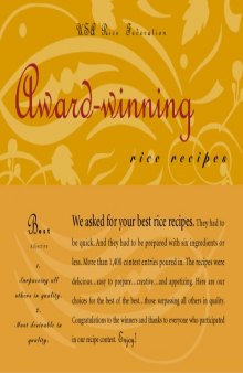 Award-winning Rice Recipes (2009)