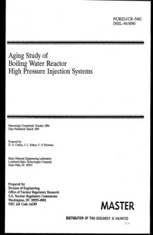Aging study of boiling water reactor high pressure injection systems