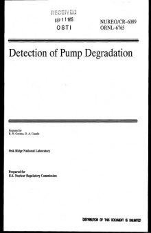 Detection of pump degradation