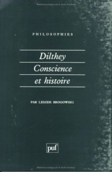 Dilthey : Conscience et histoire