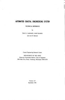 ACES - AUTOMATED COASTAL ENGINEERING SYSTEM - TECHNICAL REFERENCE