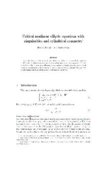 Critical nonlinear elliptic equations with singularities and cylindrical symmetry