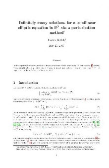 Infinitely many solutions for a semilinear elliptic equation in R^ N via a perturbation method