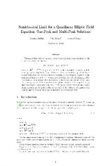 Semiclassical limit for a quasilinear elliptic field equation one-peak and multipeak solutions