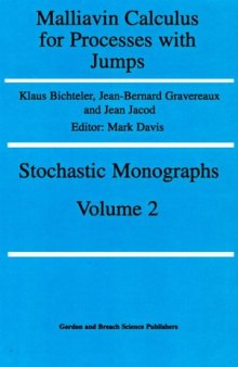 Malliavin Calculus for Processes with Jumps (Stochastic Monographs : Theory and Applications of Stochastic Processes 2)  