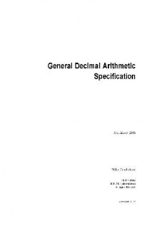 General decimal arithmetic specification V1.51