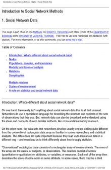 Introduction to Social Network Methods