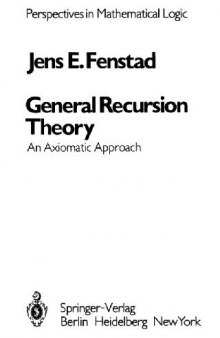 General recursion theory: An axiomatic approach