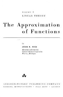 The approximation of functions. Linear theory