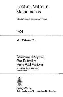 Seminaire d'Algebre Paul Dubreil et Marie-Paul Malliavin