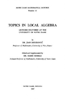 Topics in Local Algebra (Math. Lect. 10)