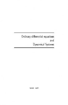 ODE and dynamical systems (lecture notes)