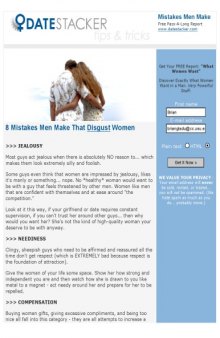 DateStacker Tips & Tricks 8 Mistakes Men Make That Disgust Women - webrip