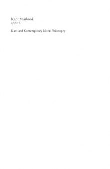 Kant and contemporary moral philosophy