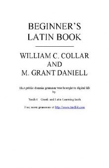 Beginner's Latin Book