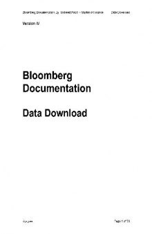 BLOOMBERG Datadownload