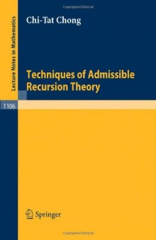 Techniques of Admissible Recursion Theory