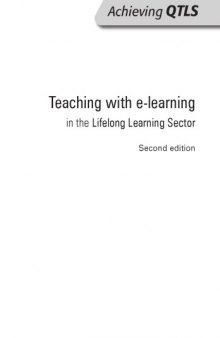 Teaching with e-learning in the lifelong learning sector