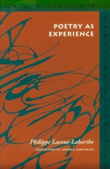 Poetry as Experience (Meridian: Crossing Aesthetics)