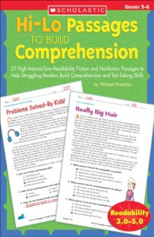 Hi-lo Passages To Build Reading Comprehension Grades 5-6