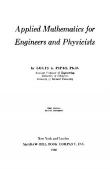 Applied Mathemattics for Engineers and Physicists