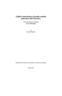 Explicit constructions of pseudo-random generators and extractors