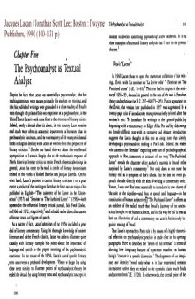 The Psychoanalyst as Textual Analyst