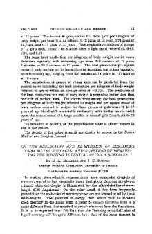 On the Reflection and Re-emission of Electrons from Metal Surfaces and a Method of Measuring the Ionizing Potential of Such Surfaces