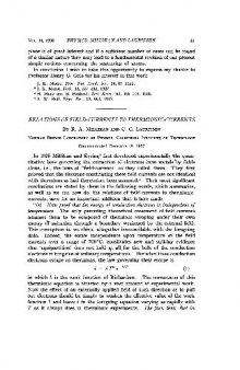 Relations of Field-Currents to Thermionic-Currents