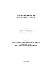 Toxicological profiles - Di(2-ethylhexyl)phthalate