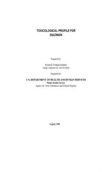 Toxicological profiles - Diazinon