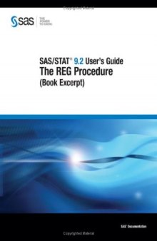 SAS STAT 9.2 User's Guide: The REG Procedure (Book Excerpt)