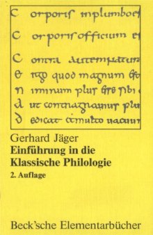 Einfuhrung in die klassische Philologie