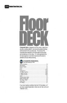 Floor, Form, & Roof Steel Deck Manual (S.I. Version) - Vol 2: Floor Deck