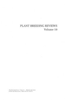 Plant breeding reviews Volume 19